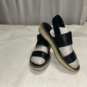 Womens Cole Haan Cloudfeel Espadrille - Black Leather, Size 8 US